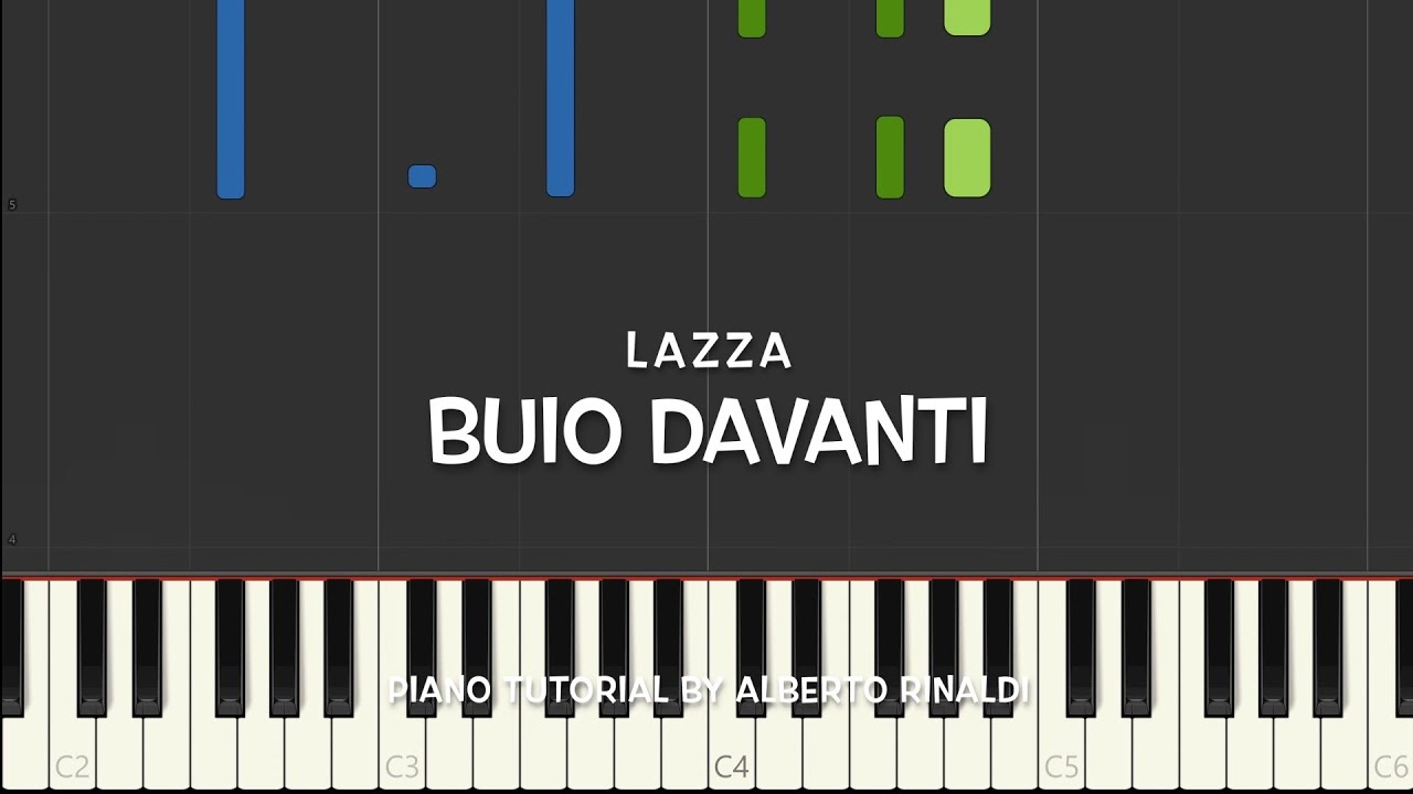 Lazza - BUIO DAVANTI (Piano tutorial with Synthesia)