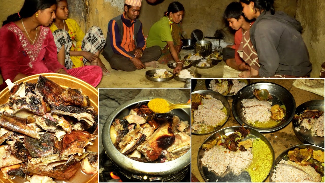 dharme family cook buff dry skin curry and eat with all family together