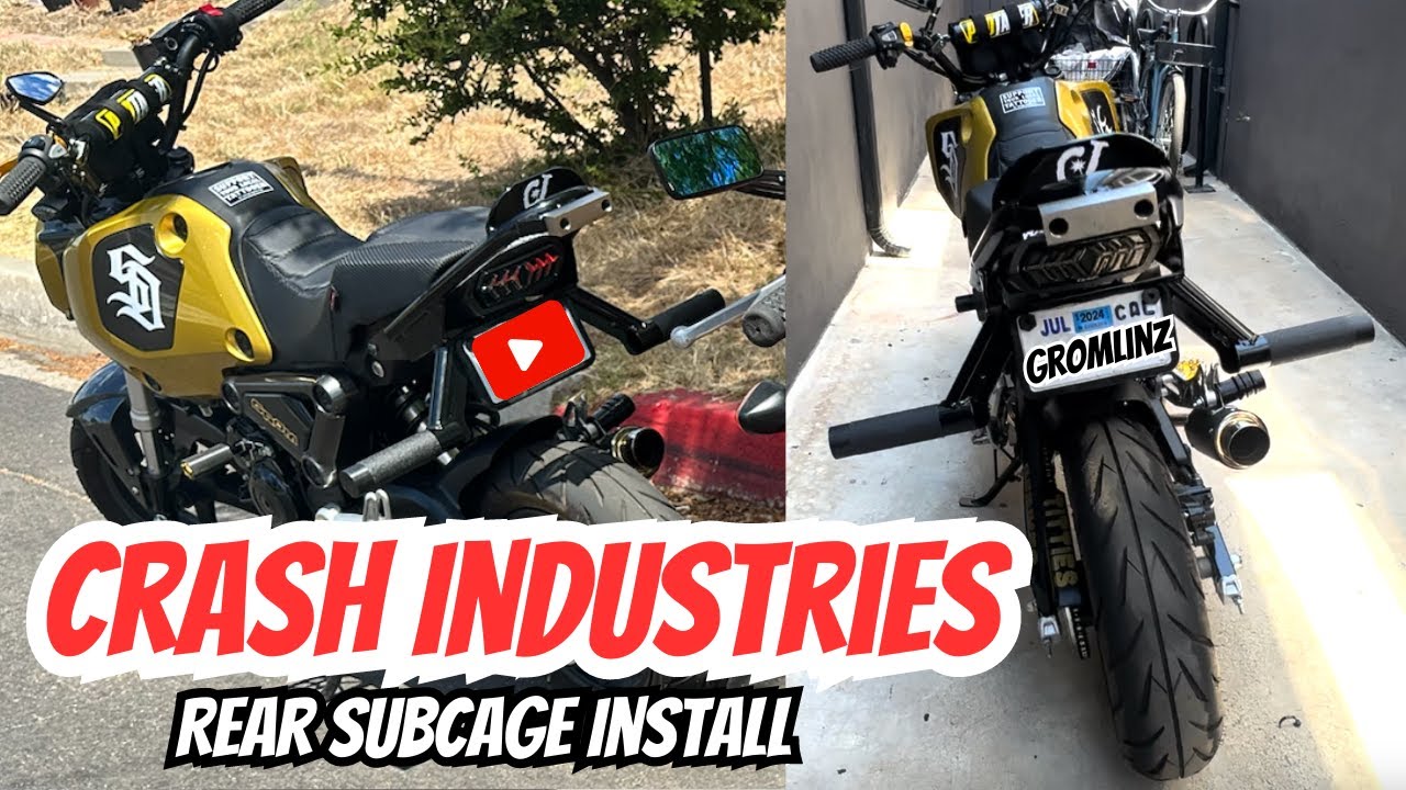 Crash Industries Subcage  (wheelie bar) Install on Honda Grom 2023