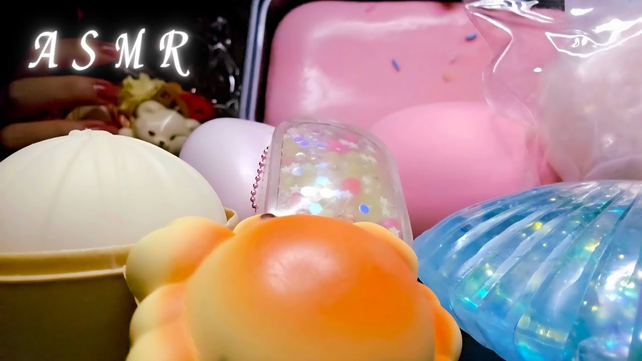 〖ASMR〗10種類のスクイーズをひたすら触る🩷┊︎1h┊︎Squeeze Sounds┊︎No Talking.