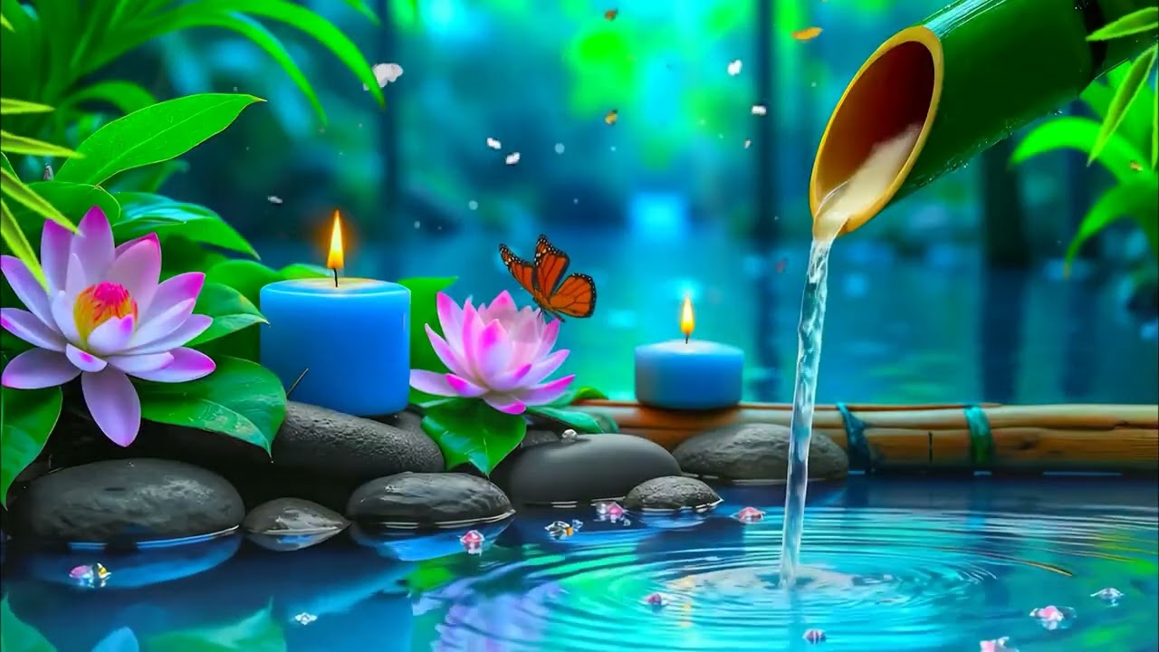 Healing Piano with Bamboo Water Flow 🌿 Meditation Music for Serenity and Deep Peace