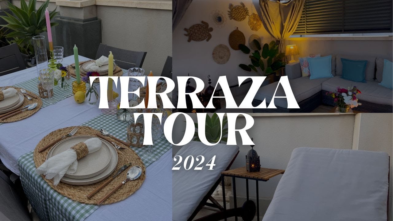 🌴 TERRAZA TOUR 🌸 OS ENSEÑO COMO HA QUEDADO 🥰 + DECORACIÓN DE MESA 🍽️ + TOUR POR LA NOCHE 🌌