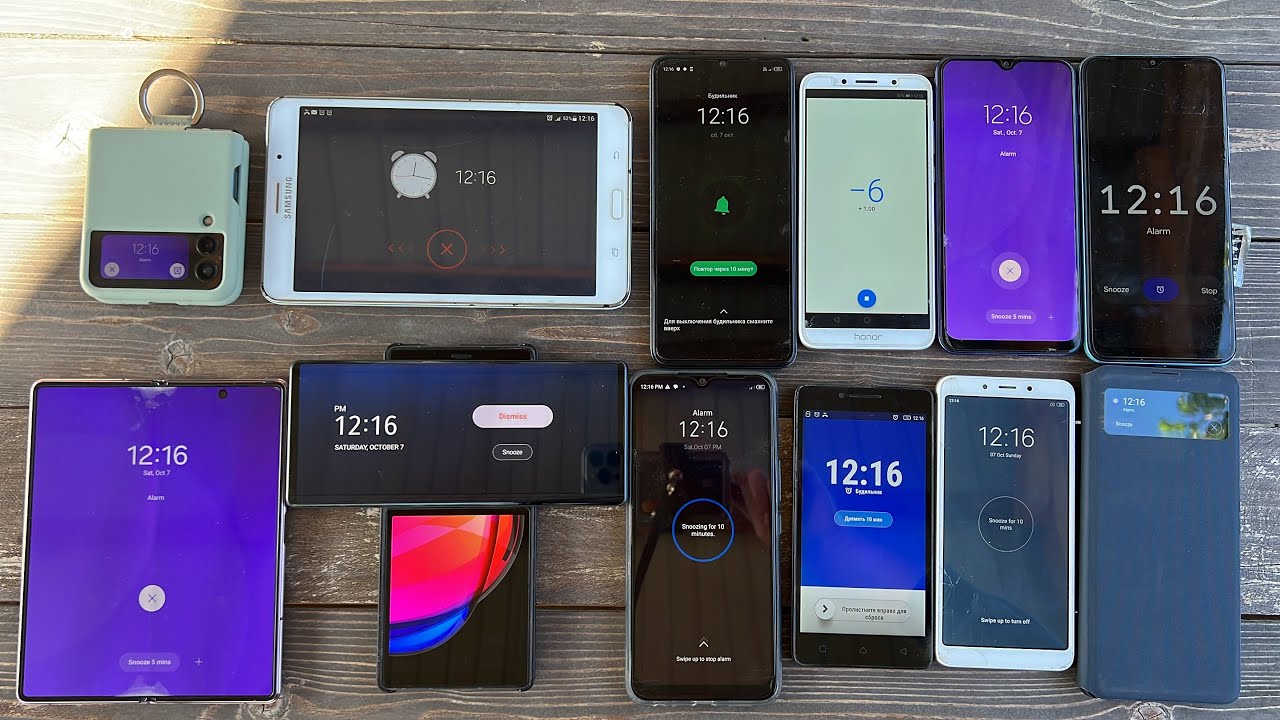 How many Alarm Clocks can wake you up? samsung Z Fold 3 & Tecno Spark & Lg Wing & Note 10 Lite