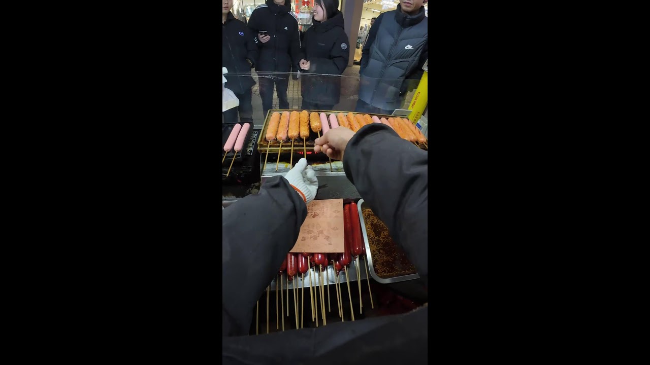 POV Street Food - Grilled Gluten & Crispy Sausage at Tangshan Xinjie