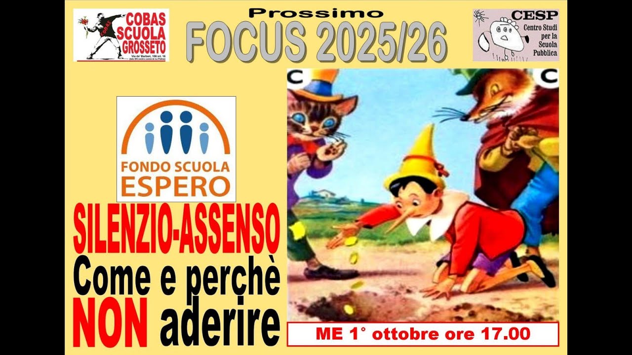 Fondo Scuola Espero - Silenzio-assenso Come e perché NON aderire