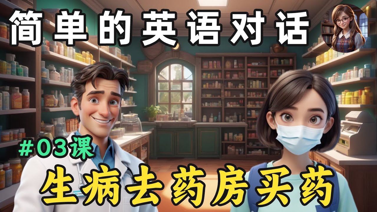提高英语听力能力 🎧简单的英文对话（生病去药房买药）第3课【English listening comprehension】