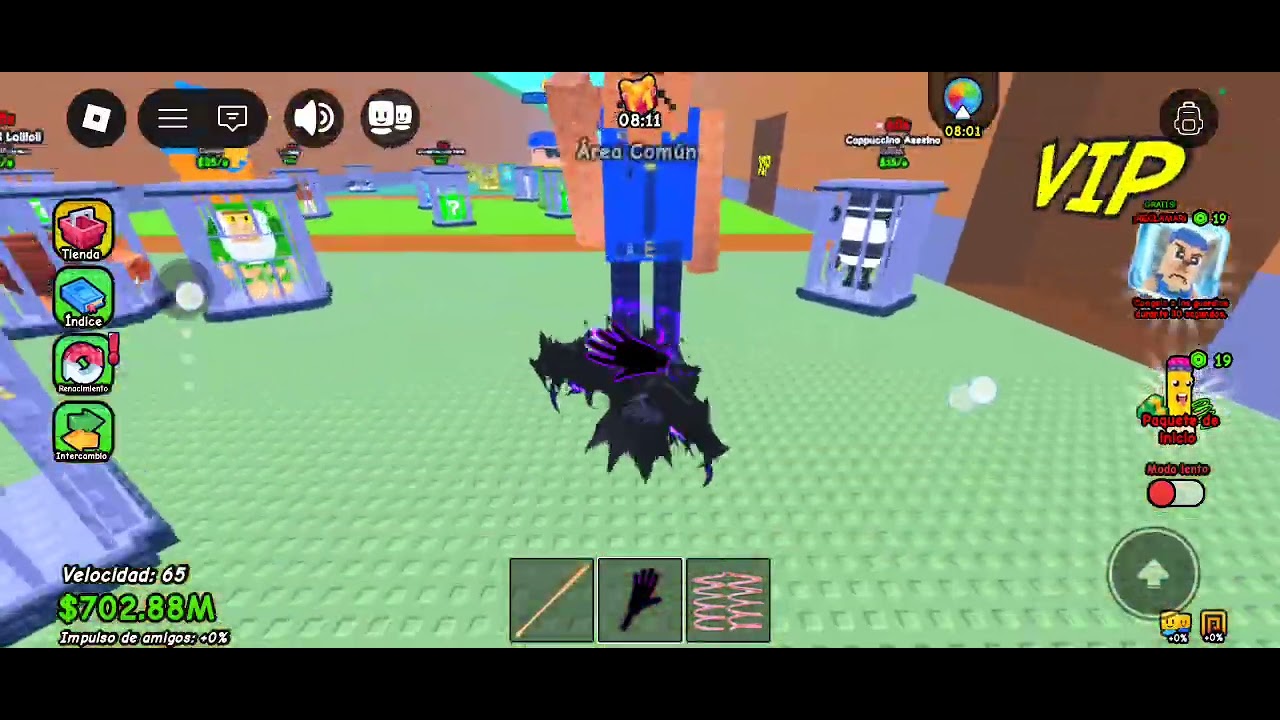 Consiguiendo brainrots estafando otros jugadores y usando ir robando 