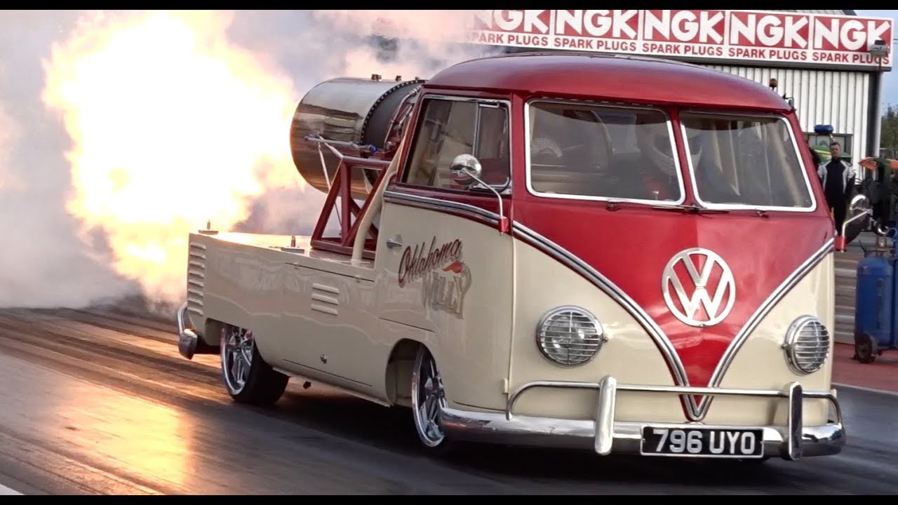 JET CAR - Jet Powered VW Pickup - NIGHT RACING - 11.27 @ 139mph