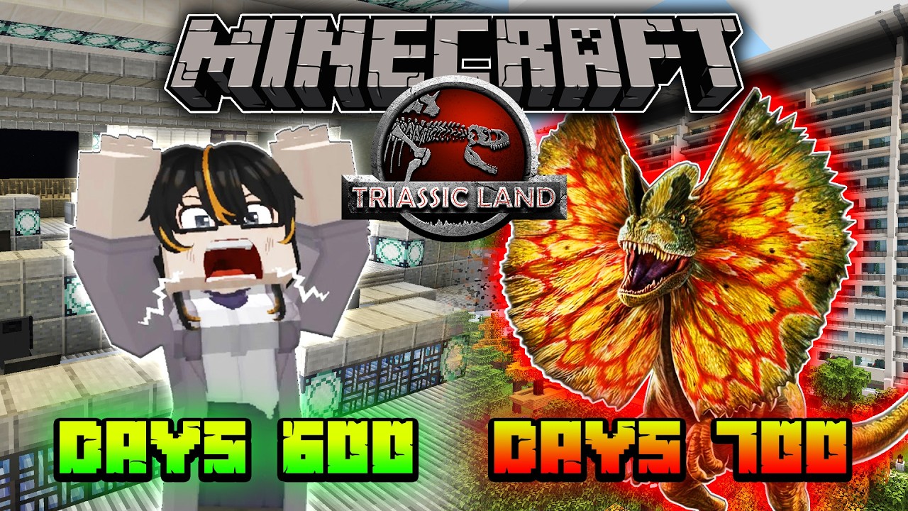 จะเกิดอะไรขึ้น!!🦖เอาชีวิตรอด 700 วันในโลกไดโนเสาร์🦖| Minecraft Triassicland