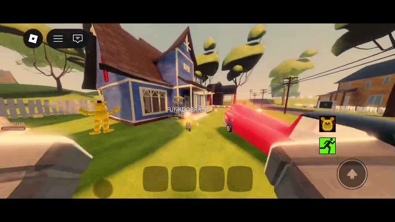 Trying to run away from yellow bear
