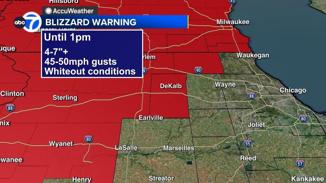 Live Radar: Blizzard Warning in effect for parts of Chicago area