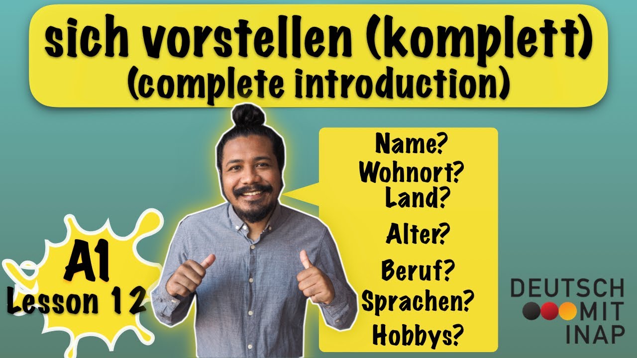 A1- German lesson 12 | Introduce yourself in German | Complete introduction | sich vorstellen