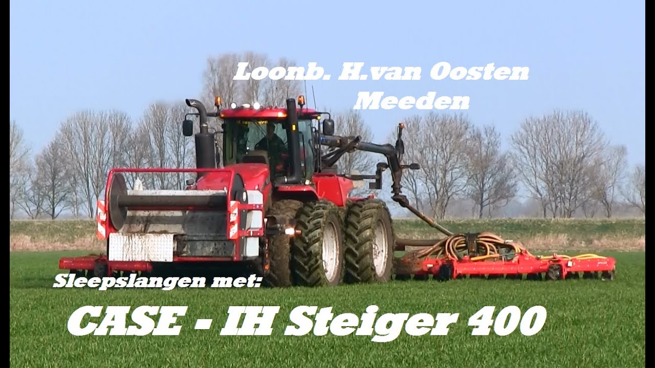 Sleepslangen met:CASE-IH Steiger 400.Loonb.v.Oosten Meeden