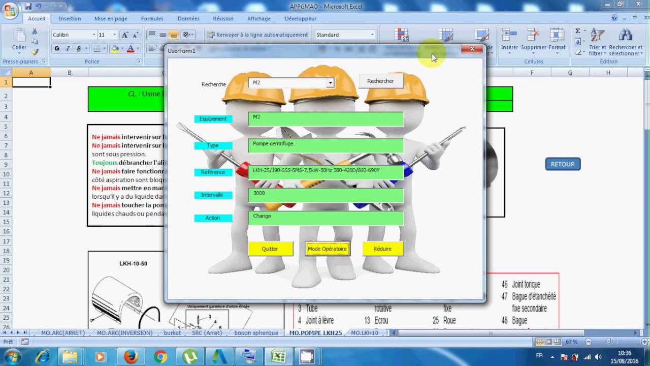 APPLICATION PLAN DE MAINTENANCE SUR EXCEL ET VBA
