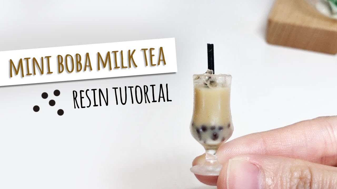 How to Make Miniature Boba Milk Tea in Tall Glass - Resin Tutorial
