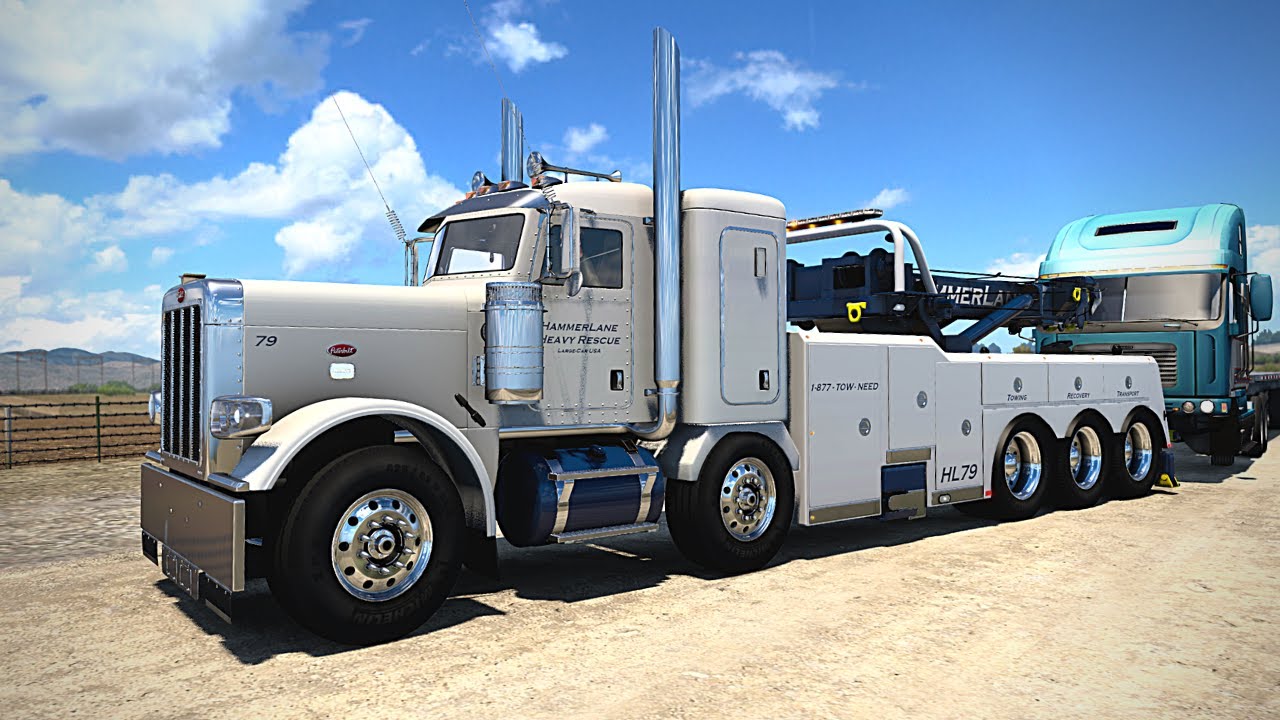 Peterbilt 388 - (Heavy Rescue Wrecker) - American Truck Simulator - ATS 4K - Twin Steer Tow Truck