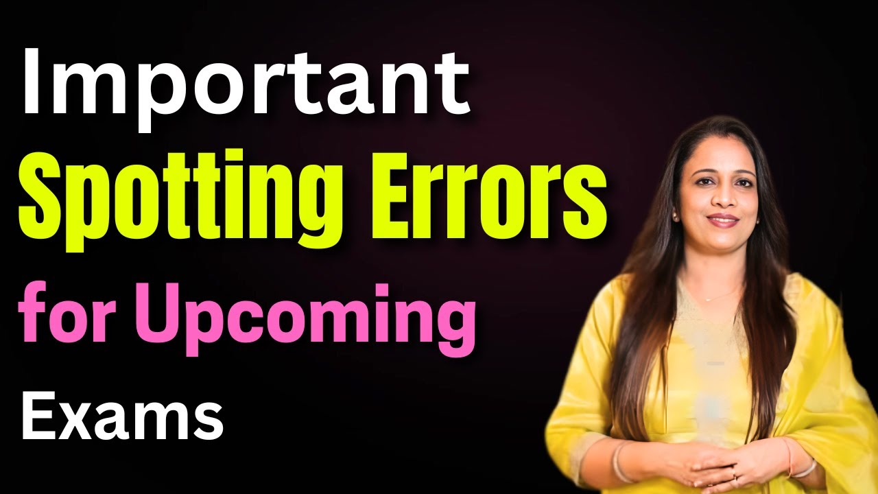 Important Spotting Errors For Upcoming Exams | English Grammar  | English With Rani Ma'am