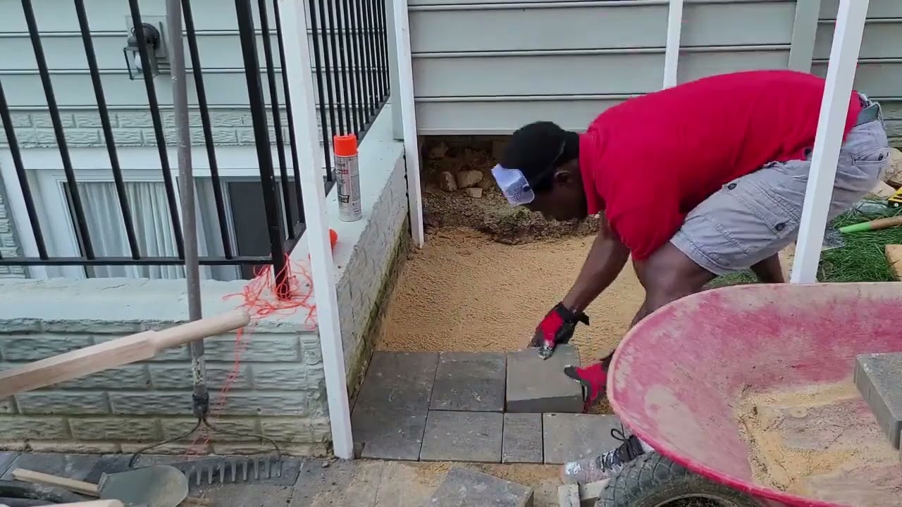 How to Build a Trellis Trash Can Storage Room with a paver Patio base.