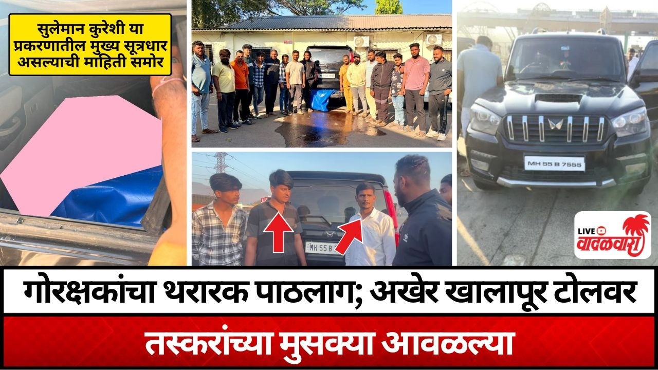 गोरक्षकांचा थरारक पाठलाग; अखेर खालापूर टोलवर तस्करांच्या मुसक्या आवळल्या | Vadalwara Live