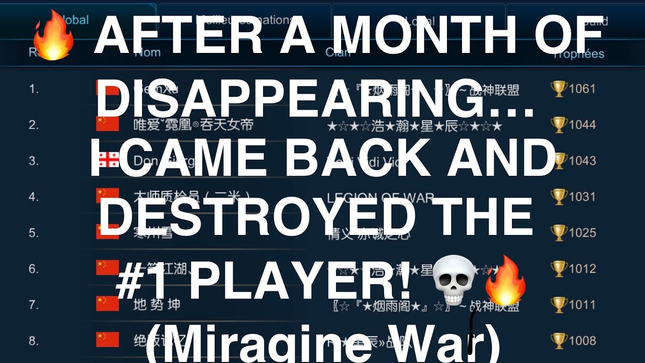 🔥 AFTER A MONTH OF DISAPPEARING… I CAME BACK AND DESTROYED THE #1 PLAYER! 💀🔥 (Miragine War)