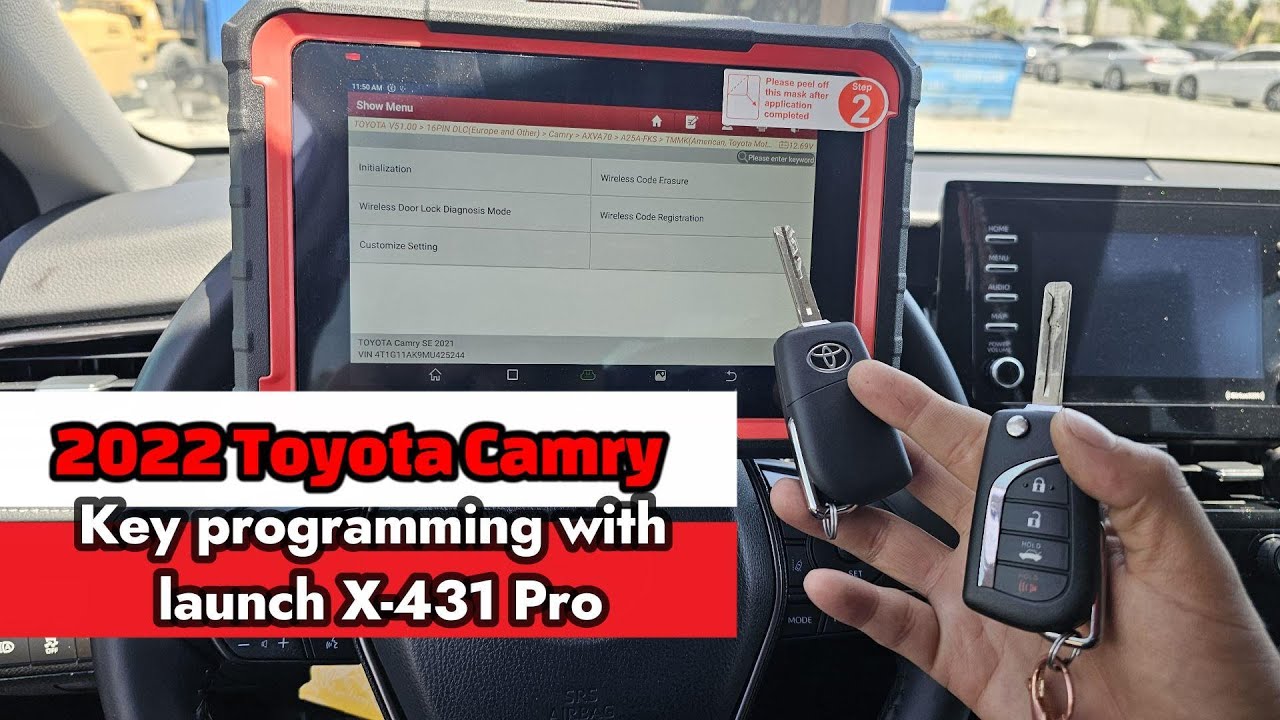 Как я запрограммировал новый ключ на Toyota Camry 2022 года с помощью сканера Launch X431 Pro!