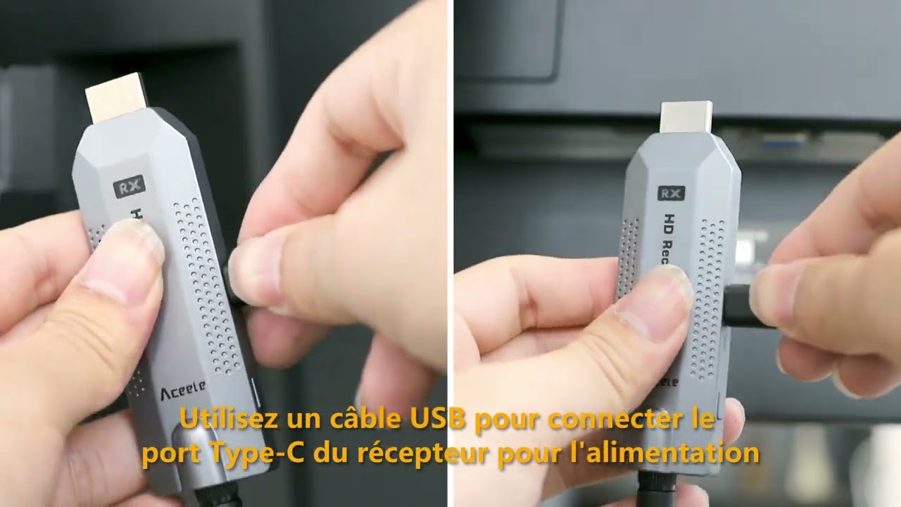 Ensemble &eacute;metteur/r&eacute;cepteur HDMI sans fil, installation 1 &eacute;metteur + 2 r&eacute;cepteurs
