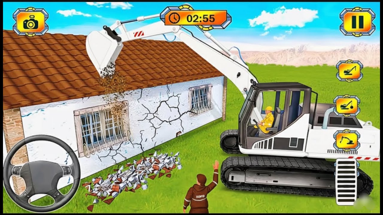 Mega Road Construction with JCB 🚜 | Real city Heavy Excavator Simulator 3D Android Gameplay