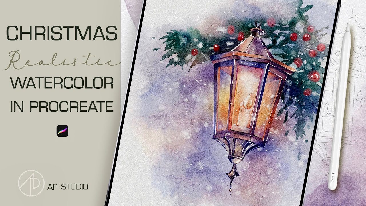 🎄🖌️Christmas Painting on Procreate / Procreate Professional Art / Watercolor Painting 🎅