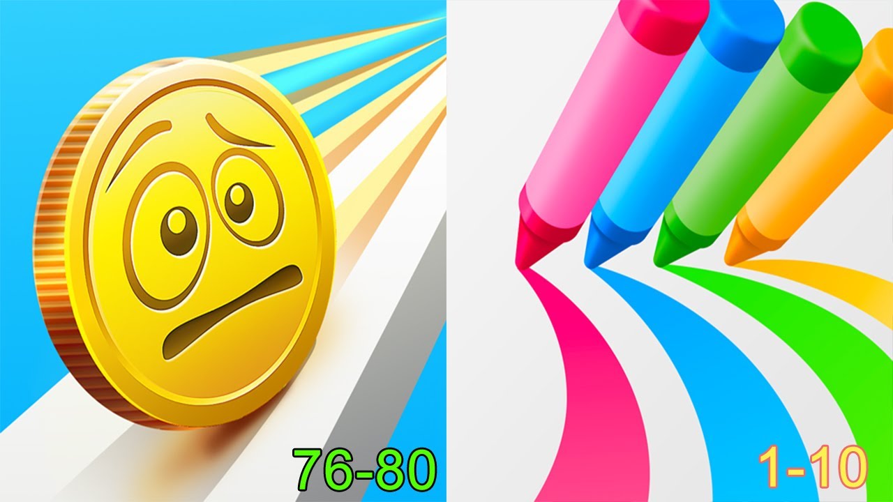 Coin Rush VS Pencil Rush 3D Android iOS Gameplay (Level 76-80 VS Level 1-10)