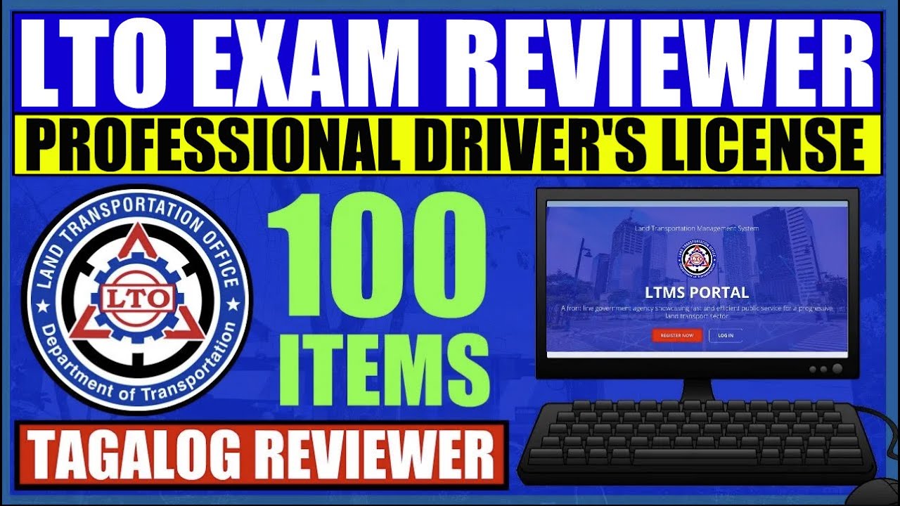 LTO EXAM TAGALOG REVIEWER FOR PROFESSIONAL DRIVER'S LICENSE | LTMS PORTAL