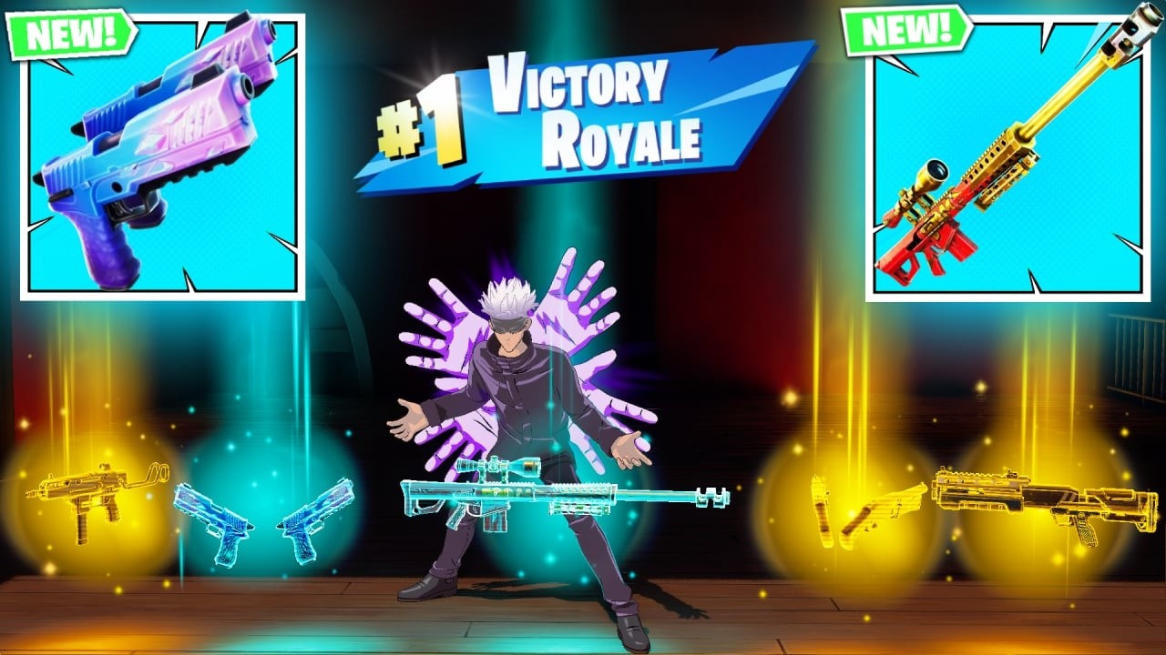 SATORU GOJO vs ALL MYTHIC WEAPONS ( FORTNITE CHAPTER 7 SEASON 1)