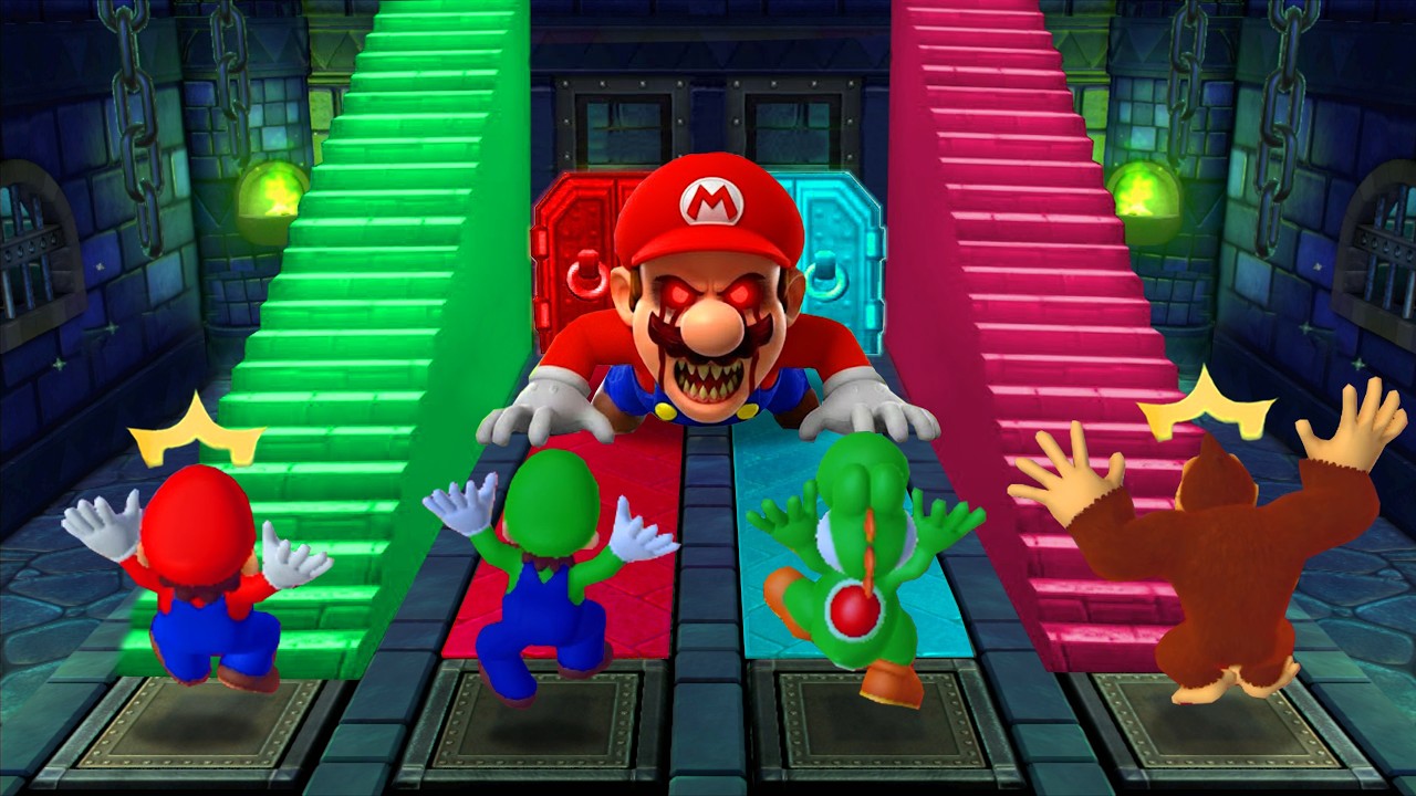 Mario Party 10 Minigames - Mario Vs Luigi Vs Yoshi Vs DK Kong (Master CPU)