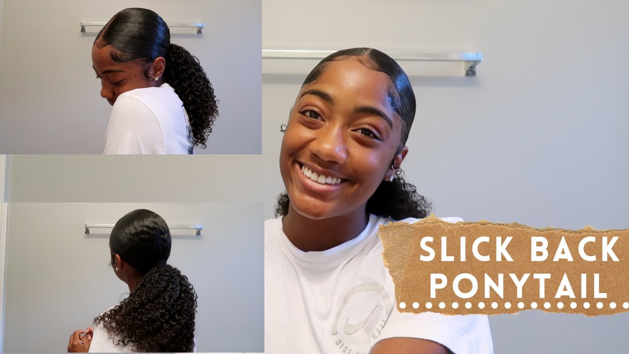 Super Slick Back Ponytail on Thick:Curly Hair