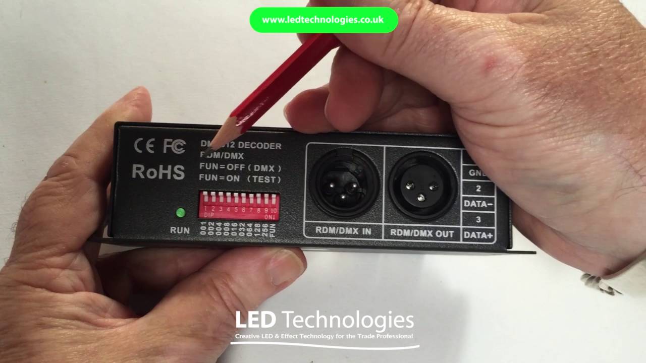 How to channel a pro DMX decoder using address switches
