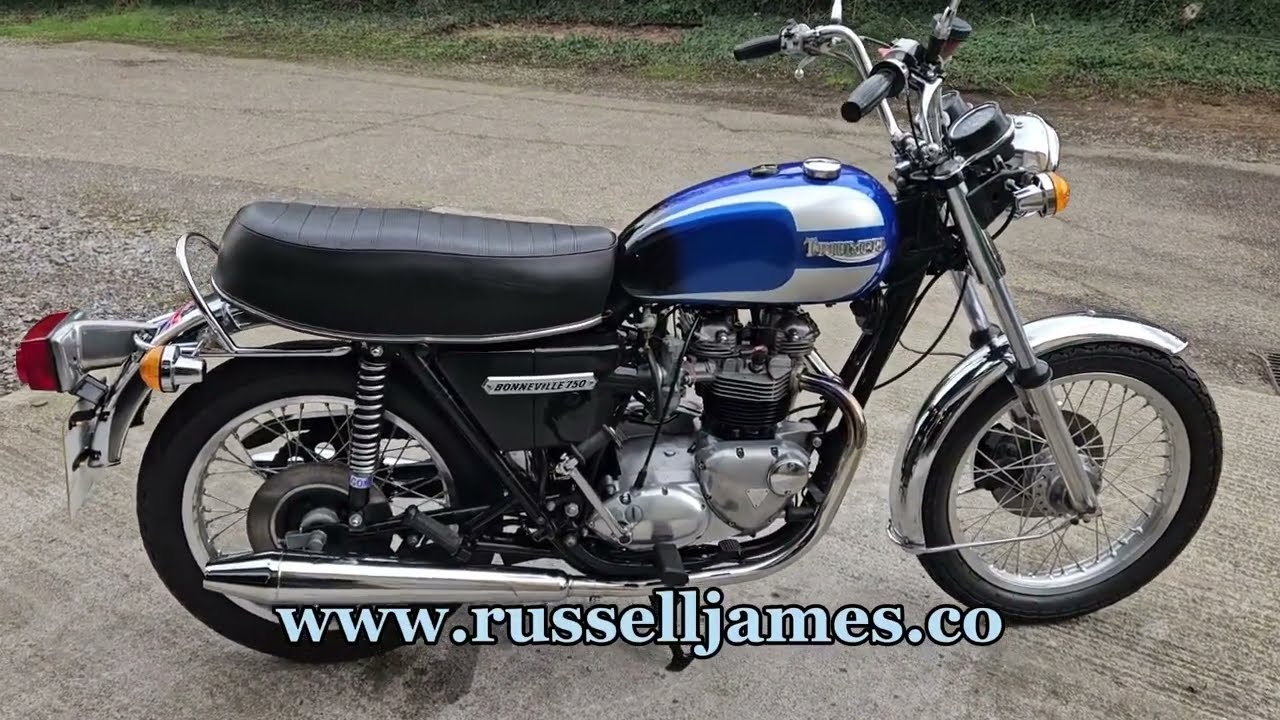 1977 TRIUMPH BONNEVILLE T140V WLAK ROUND AND START UP