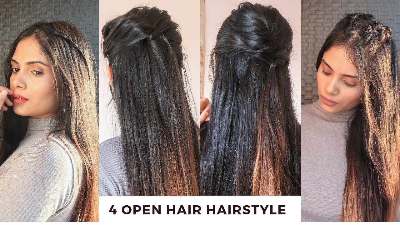 4 Easy ways to style open hair/hairstyle for medium to long hair
