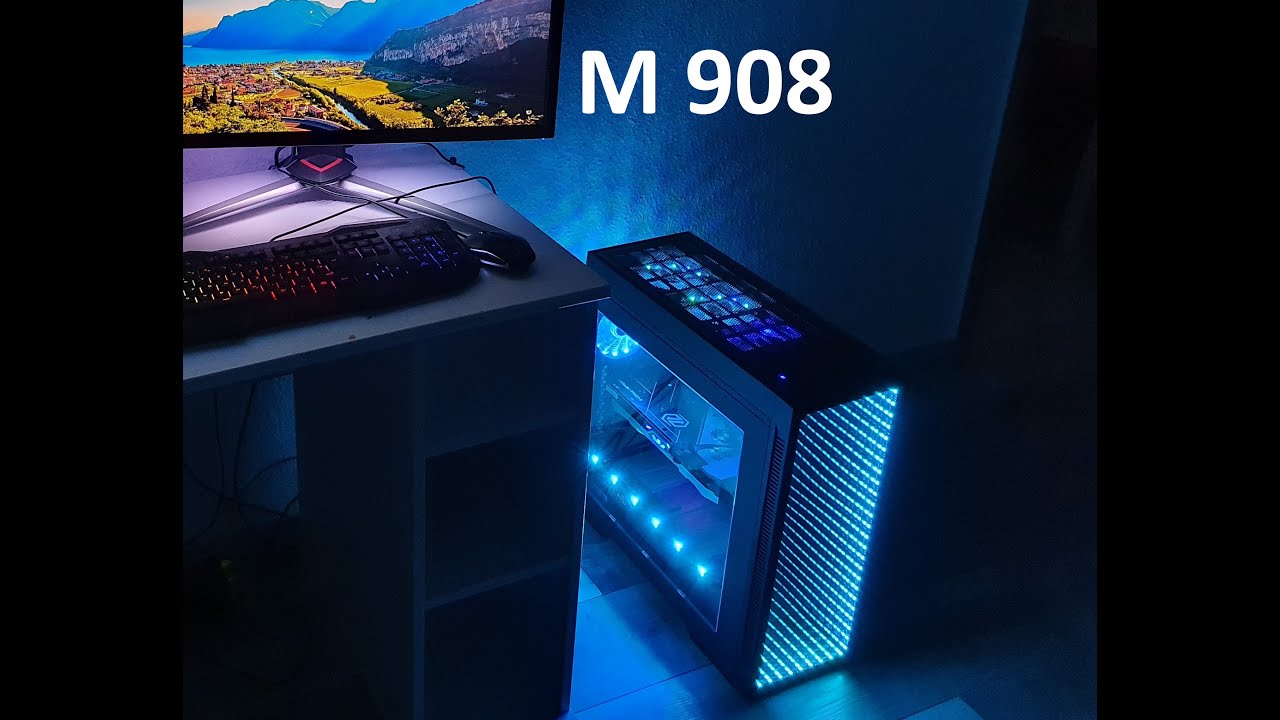 Gaming PC mit M 908 Infinity mirror Tower RGB PC zusammenbau 4k mit Radeon RX 5700 XT