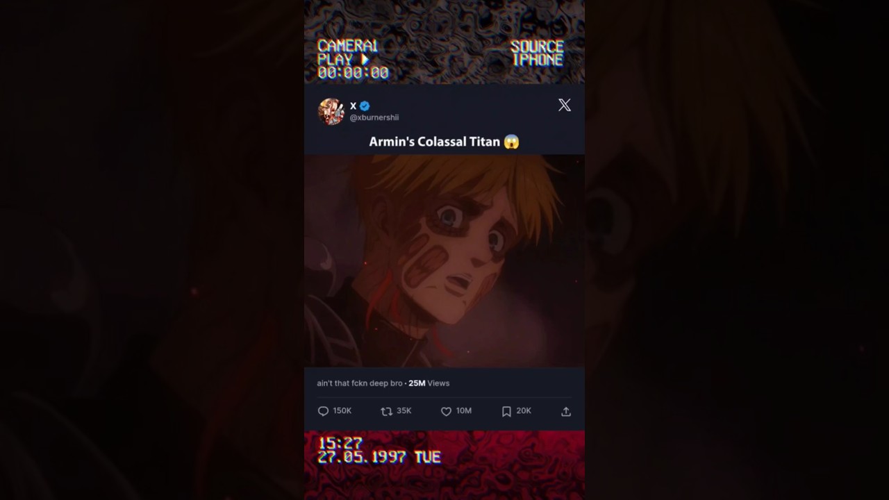 Armin Transforms into the Colossal Titan for the First Time 🔥💥 