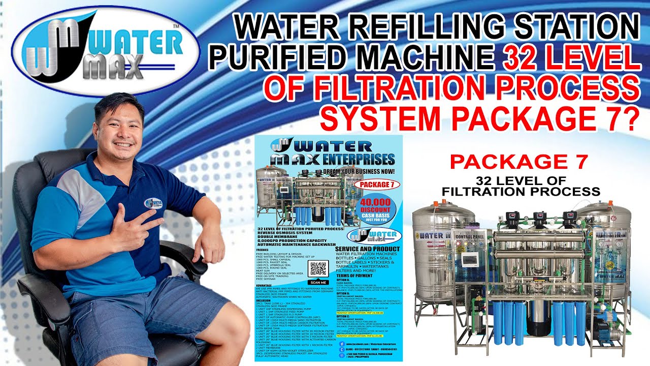 WATER REFILLING STATION MACHINE   PURIFIED MACHINE 32 LEVEL OF FILTRATION SYSTEM PACKAGE 7