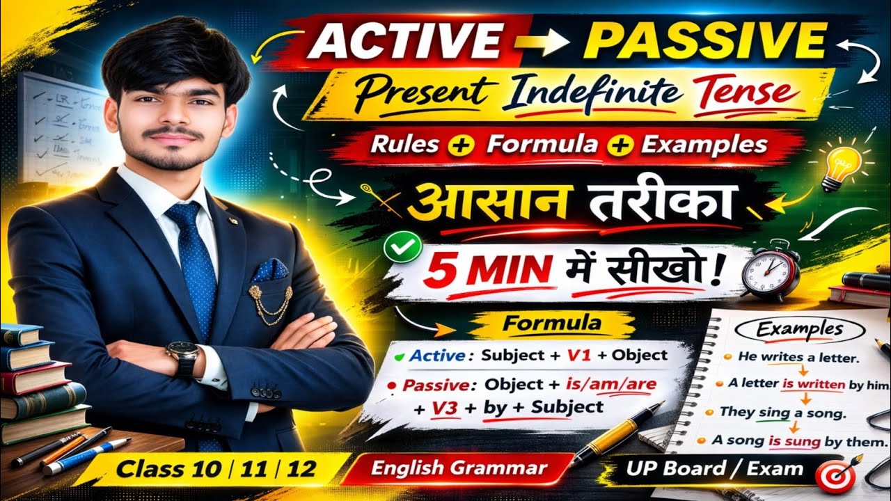 Active And Passive Voice | Active Passive Present Indefinite Tense 