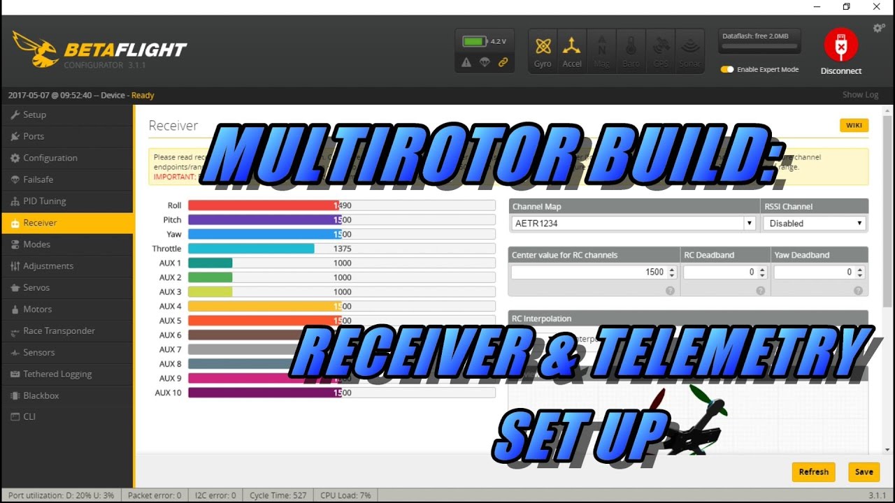 Multirotor Build Pt14: Receiver & Telemetry Set Up