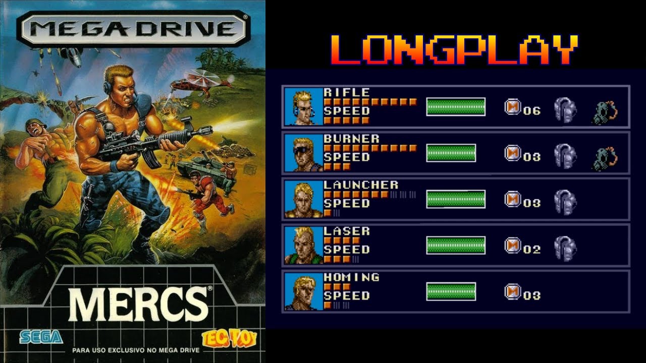 Mercs (Original Mode) / Best Longplay (Mega Drive - Sega Genesis)