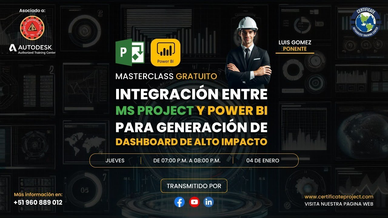 MastercClass: Integración entre MS PROJECT Y POWER BI para generación de dashboard de alto impacto