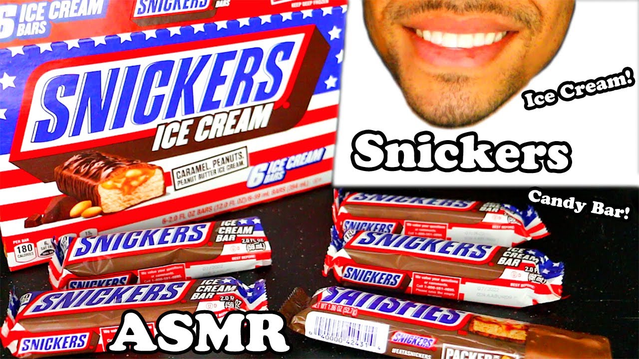 ASMR SNICKERS ICE CREAM BARS | CHOCOLATE CANDY BAR (MOUTH SOUNDS) JERRY CANDY ASMR *MUKBANG*