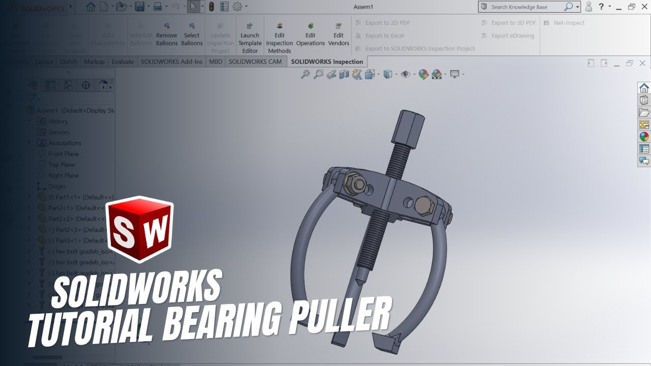 TUTORIAL SOLIDWORKS - BEARING PULLER SIMULATION