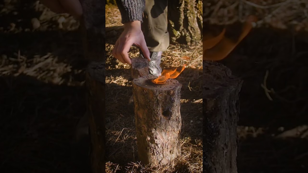 Amazing idea: breakfast on a Finnish candle#survival #outdoors #bushcraft #shorts