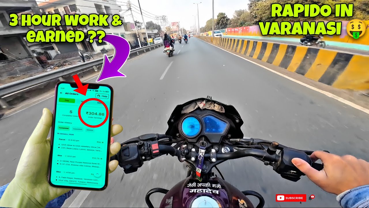How much earning in Rapido🤑 || only 3hour working??😯 IN Varanasi #viral #rapido #earrings #youtube  