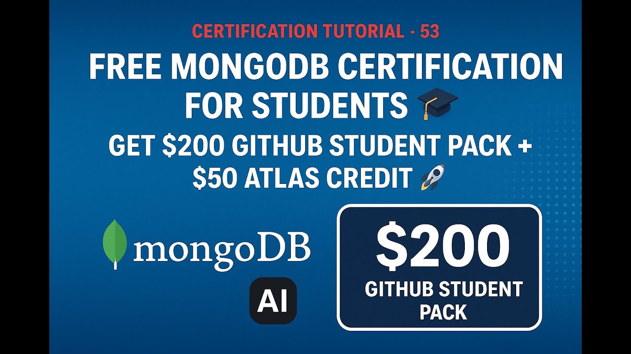 Бесплатная сертификация MongoDB для студентов 🎓 | Получите студенческий пакет GitHub за 200 долла...