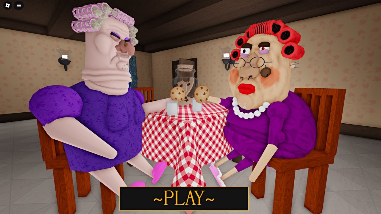 GRUMPY GRAN AND EVIL GRANDMA EAT COOKIES? SCARY OBBY UPDATE All Bosses #Roblox