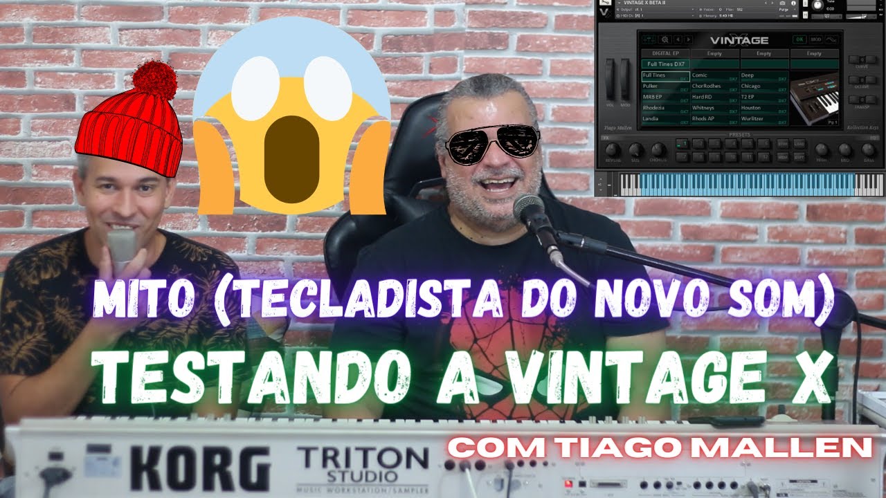 MITO Tecladista Da Banda (NOVO SOM) Testando a (VINTAGE X)-PAPO DE TECLAS COM TIAGO MALLEN #kontakt
